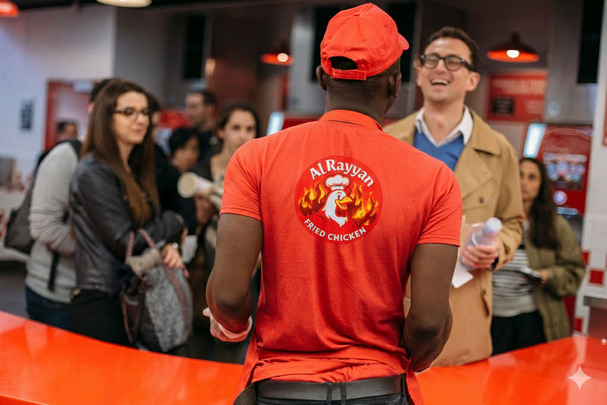 Al Rayyan Fried Chicken crew members working together